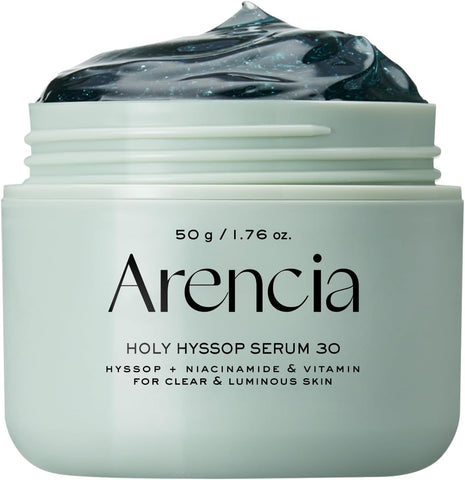 Glow Hyssop Overnight Face Mask Serum - hydrating & Anti-Aging Serum for younger looking Korean Glass Skin, 30% Vitamin A, C, E, 10% Niacinamide, Peptide