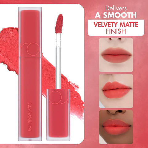 rom&nd Blur Fudge Tint | Velvety Matte Lip Stain | 09 Coral Jubilee | 5g - Image 5
