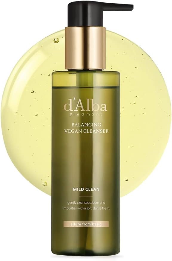 D'Alba Piedmont Italian White Truffle Mild Skin Balancing Vegan Cleanser, Hydrating And Calming Ph Cleanser With Truffles For Sensitive Skin, Non-Tightening Gentle Formula