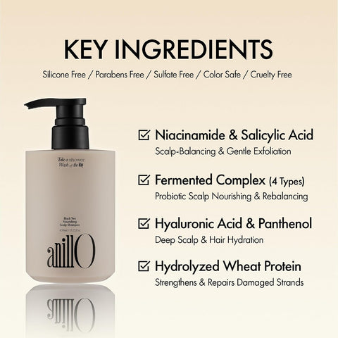 Black Tea Vegan Nourishing Scalp Shampoo for Dry & Itchy Hair, Anti-Dandruff Shampoo Amino Acids to Strengthen Scalp Barrier, Creamy Woody Scent, Paraben & Silicone Free, 450ml / 15.22fl. OZ - Image 4