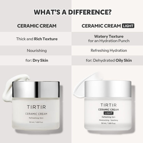 TIRTIR Ceramic Cream Light | Deep moisturizer for Glass Skin, Polyglutamic acid, Centella Asiatica Extract, Skin barrier, Lightweight, Mild, Nature derived ingredients, Dry skin, Korean skincare - Image 6