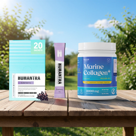 هيومانترا إلكتروليت بنكهة البلسان الأسود 90 جم + كولاجين فاليو البحري