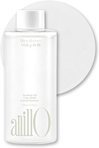 ANILLO Gardenia Veil Color Shield Ampoule Treatment – Shine-Boosting Hair Mask for Color-Treated Hair – Protein & Amino Acid Complex, Daily Use, Silicone-Free, 200 ml / 6.76 fl oz