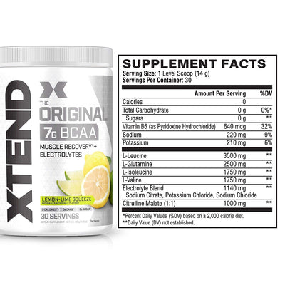 XTEND Original BCAA Powder - Lemon Lime Squeeze - Zero Calorie, 30 Servings - Image 2