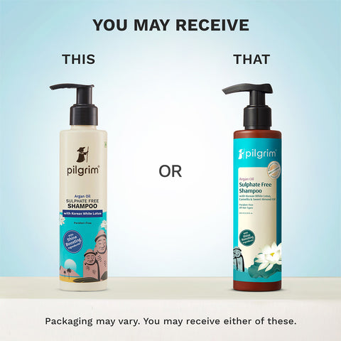Pilgrim Argan Oil Sulphate Free Shampoo with Korean White Lotus, Camellia & Sweet Almond Oil- 200 ml