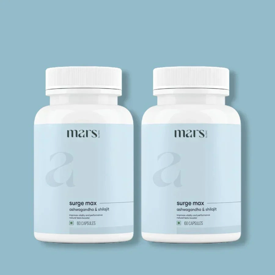 GHC Mars Surge Max Ashwagandha and Shilajit Capsules, Pack of 2 - 60 Caps Each
