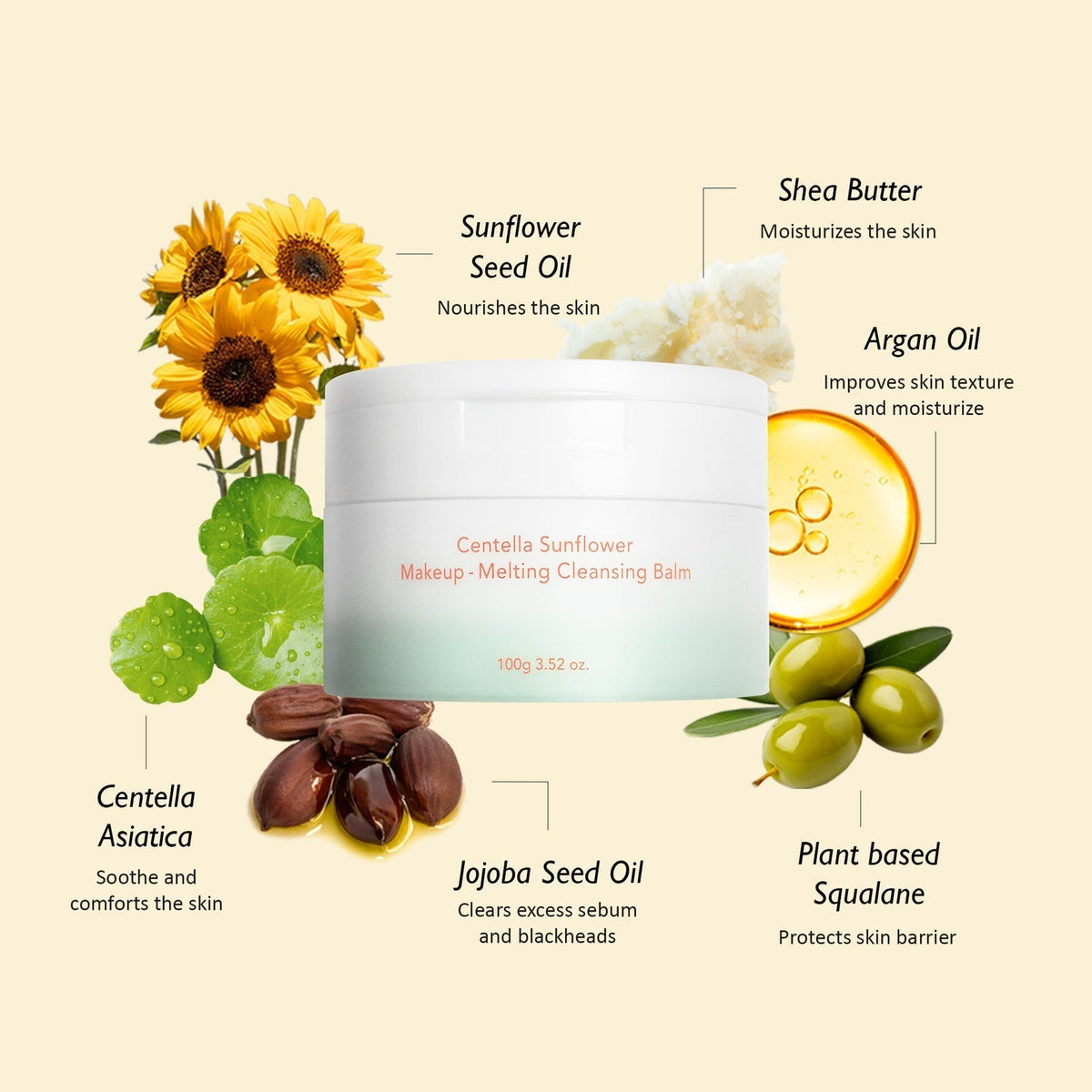 Haruharu Centella Sunflower Makeup Melting Cleansing Balm - 100g - Image 3