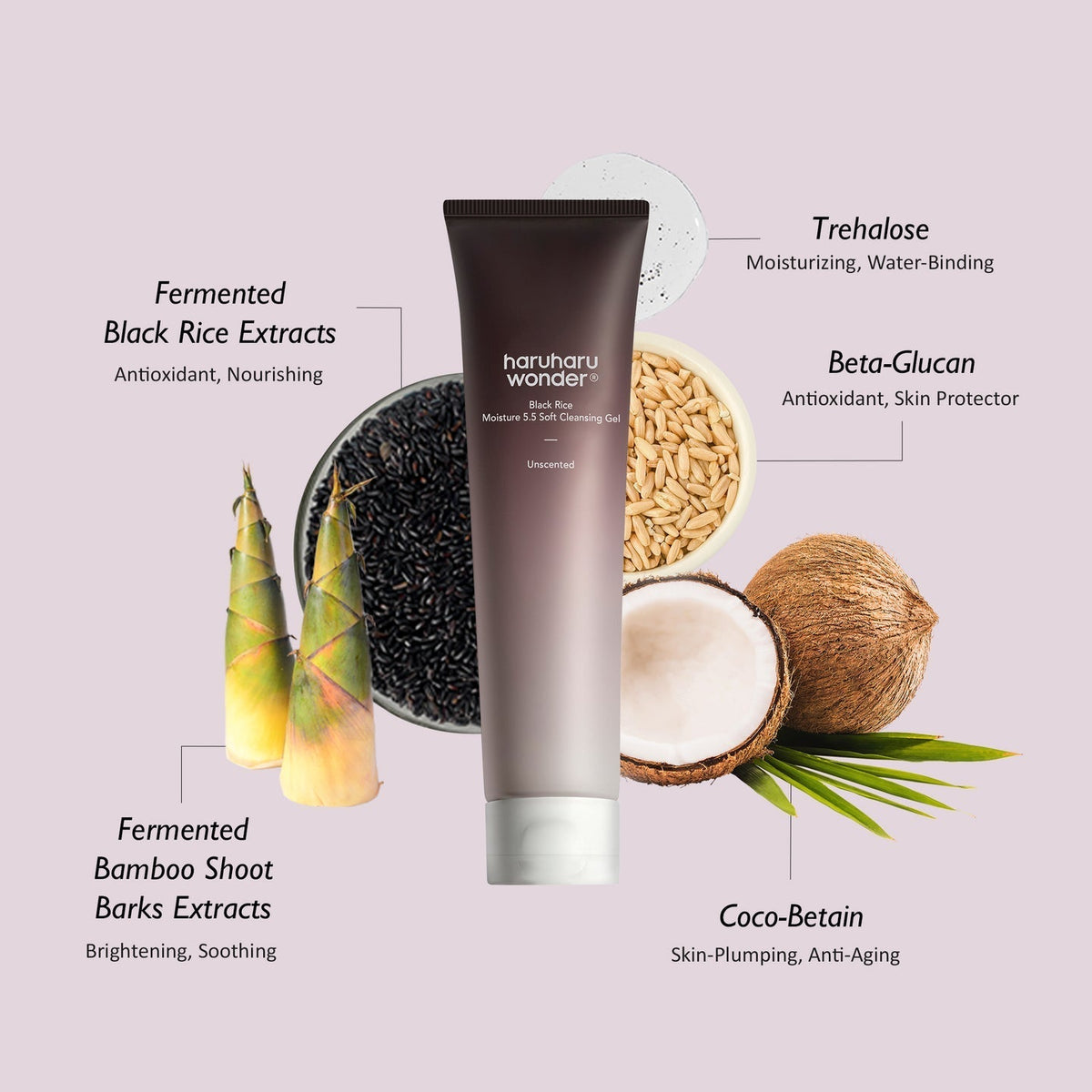 Haruharu Black Rice Moisture Soft Cleansing Gel 5.5 - Face Cleanser - Image 3