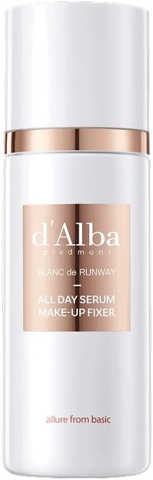d'Alba Blanc de Runway All Day Serum Fine Mist Make-Up Fixer, Sebum Controller Complex for Long-Lasting Makeup and a Dewy Glow with Hyaluronic Acids Complex, Vegan Formula 80ml