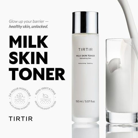TIRTIR Milk Skin Toner, Deep Moisturising, Instant Glow, 2% Niacinamide, Rice Bran Extract, Ceramide, Panthenol, Cruelty-Free, Fungal Acne Friendly, Vegan, 0.67 ml - Image 2
