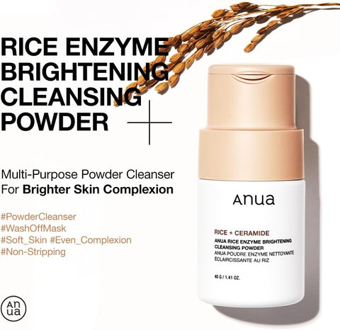 ANUA Rice Enzyme Brightening Cleansing Powder, Rice Mask, Ceramide, Gentle Face Wash for Brightening, Radiant Skin, Facial Cleanser for Dry Skin, Korean Skincare, Fragrance Free, 40g/1.41fl.oz. - Image 2