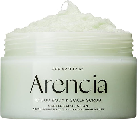 ARENCIA - Arencia Fresh Cloud Salt Body Scrub & Scalp (Green) Exfoliating Imperfection Remover for Silky Soft Skin