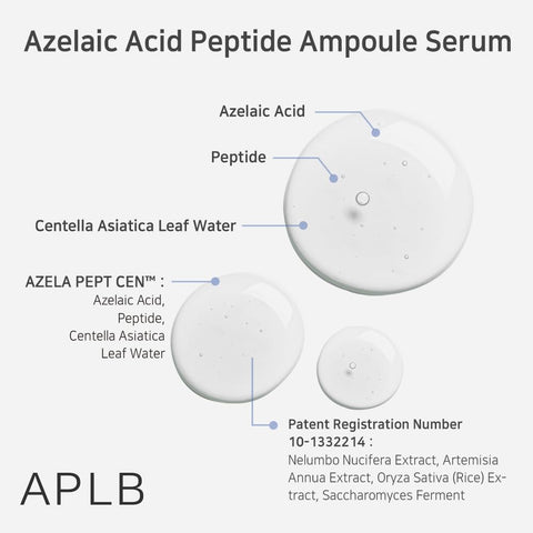 APLB Azelaic Acid Peptide Ampoule Serum | AZELA PEPT CEN™ 31.7% 1.35 FL.OZ/Korean Skincare, Acne care, Improve skin elasticity, Sensitive skin, Revitalize for gentle and improve skin texture - Image 4