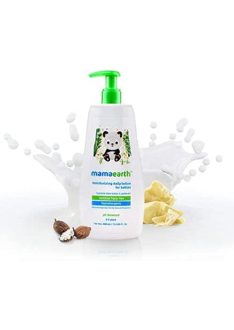 Mamaearth Moisturizing Daily Lotion For Babies Kids Face Cream for Dry Skin Contains Shea Butter & Jojoba Oil (400 ML)