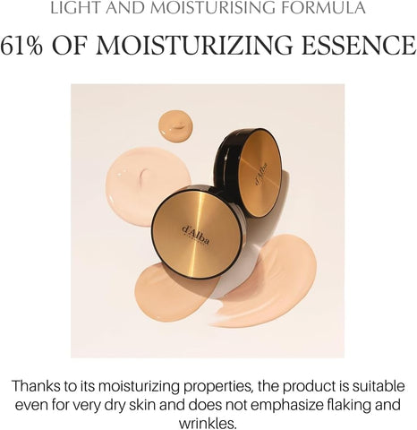 d'Alba Glow Fit Serum Cover Cushion Foundation Infused with 61% Hydrating Essence for Glow Finish and Smooth Coverage of Pores & Texture, Lightweight, melt-free all-day wear 15g (23 medium color) - Image 4