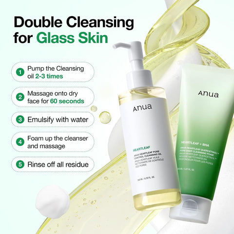 ANUA Heartleaf Pore Control Cleansing Oil Korean Facial Cleanser, Daily Makeup Blackheads Removal 6.76 fl oz(200ml) - Image 8