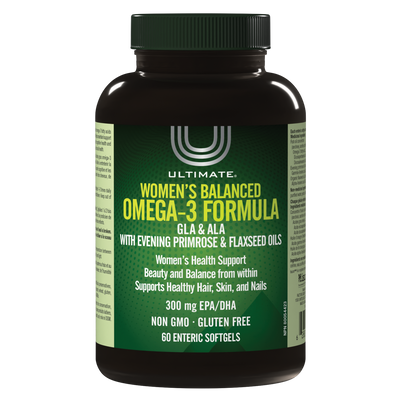 Ultimate Women's Balanced Omega-3 Formula with Primrose & Flaxseed Oil - 300mg EPA/DHA - 60 Soft Gels