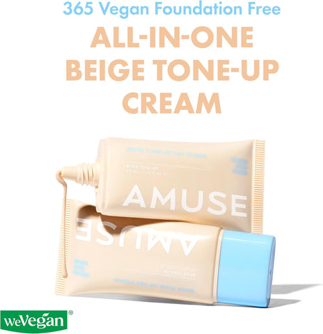 Amuse SEOUL 365 Vegan Beige tone Up Cream | Summer Foundation, Base-skip Tone Up, Beige Color, Natural Coverage, Tinted Cream, Lightweight, Non-Sticky Facial Lotion, Glow Finish (40ml) - Image 2