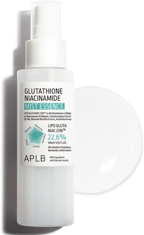 APLB Glutathione Niacinamide Mist Essence | LIPO GLUTA NIAC CEN™ 22.6% 3.55 FL.OZ/Korean Skincare, Replenishing moisture, Revitalize for gentle and improve skin texture through Niacinamide