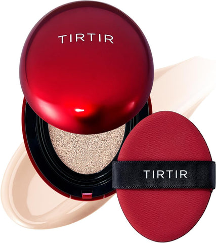 TIRTIR Mask Fit Red Cushion Foundation | Japan's No.1 Choice for Glass skin, Long-Lasting, Lightweight, Buildable Coverage, Semi-Matte (15C Fair Porcelain, 18g (Pack of 1))
