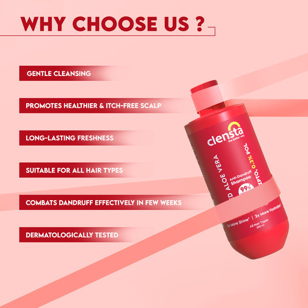 Clensta Red Aloe Vera Anti-Dandruff Shampoo, 250ml - Image 4