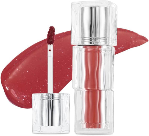 TIRTIR [*Mini Size Waterism Tinted Lip Gloss #08 Summer Pumpkin, 0.06 Fl Oz – Kiss Ready Lipgloss, 12H Long Lasting Non Sticky Natural Tinted Glow Korean Multiuse Cheek and Lip Tint for Women gift