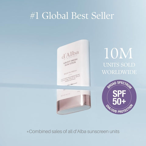 d'Alba Air Fit Fresh Sun Stick for Face & Body, Lightweight “No White-Cast” SPF50+ Protection for All Skin Types, Easy and Hygienic Application, Vegan-Certified, Non-Sticky Finish 20g - Image 2