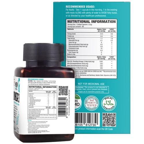 WOW Life Science Omega Capsules - Vitamins & Minerals - 60 Count - Image 2