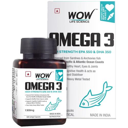 WOW Life Science Omega Capsules - Vitamins & Minerals - 60 Count