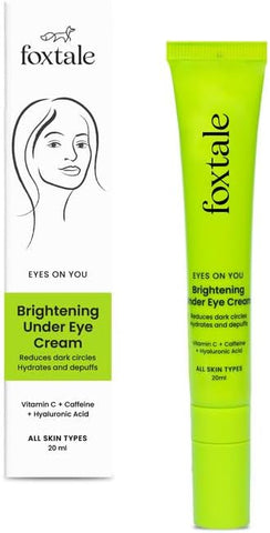 Foxtale Brightening Under Eye Cream With Vitamin C, Caffeine & Hyaluronic Acid
