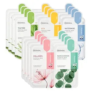 Mediheal Official Best No.1 Korean Sheet Mask | Egt Ampoule Face Mask | For Intensely Nourishing Firming Moisturizing With Retinal, Peptides, Collagen | All Skin Types Value Sets | 10 Sheets