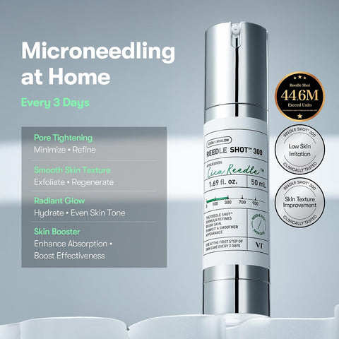 VT COSMETICS CICA Reedle Shot 300 | Advanced Night Exosome, Microneedling Serum, Centella Asiatica, Hyaluronic Acid, Propolis, Soft Skin, Regeneration, Glass Skin, Korean Skincare Booster (50ml) - Image 3