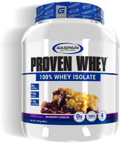 Gaspari Nutrition Proven Whey Protein, Isolate, WPI, Blueberry Cobbler, 4.0 lbs (1.81 kg)