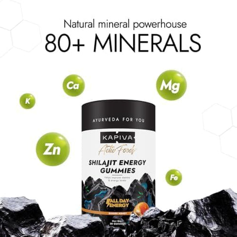 Kapiva Himalayan Shilajit/Shilajeet Gummies (60 Count) | Ginger Honey Flavour