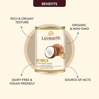 Lovearth Organic Coconut Cream - Herbal & Ayurvedic 400ml - Image 2