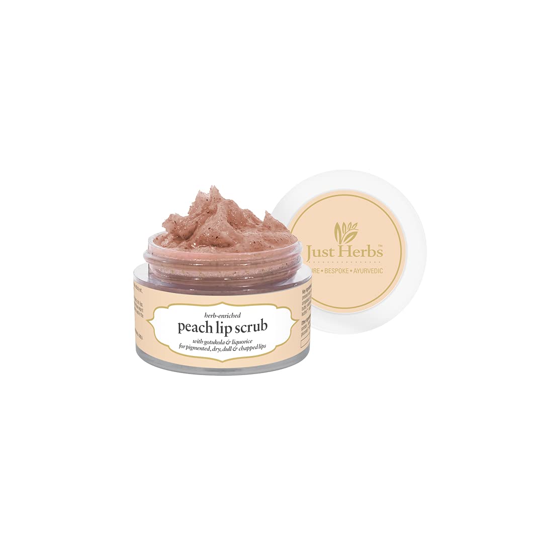 Just Herbs Ayurvedic & Vegan Peach Lip Scrub & Mask Duo for Chapped & Pigmented Lips, 30G - Image 2