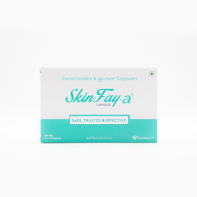 Skinfay- a Capsule combination of ceramoside & alyvium | For Inflammation | Improves skin moisturization | Alyvium 300mg | Ceramosides 35mg