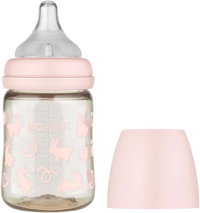 Moyuum PPSU Baby Bottle - Anti Colic, BPA Free, 270ml, Rabbit Pink - Image 2