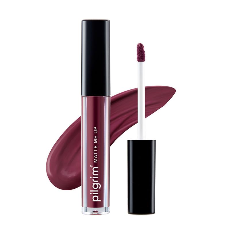 Pilgrim Liquid Matte Lipstick Berry Tease Lipstick for Women Transferproof, Long Lasting & Non Drying 3gms