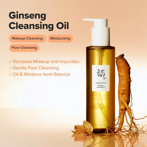 Beauty of Joseon Ginseng Cleansing Oil Waterproof Makeup Remover for Sensitive, Acne-Prone Facial Skin. Korean Skin Care for Men and Women, 210ml - Image 3