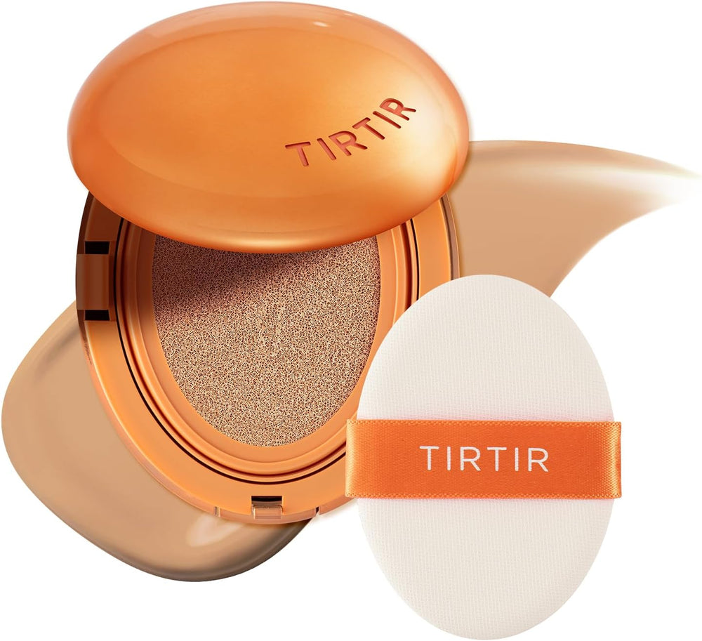 TIRTIR Mask Fit Ai Filter Cushion Foundation | AI-Like Semi-Matte Finish - Up to 72-Hour Medium to Full Coverage Korean BB Cushion Make up Beauty, #27C Cool Beige, 0.63 Fl Oz