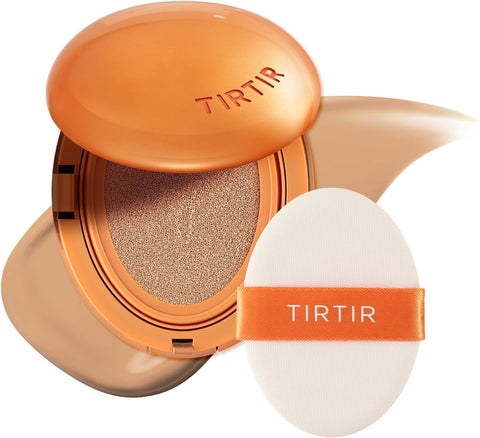 TIRTIR Mask Fit Ai Filter Cushion Foundation | AI-Like Semi-Matte Finish - Up to 72-Hour Medium to Full Coverage Korean BB Cushion Make up Beauty, #27C Cool Beige, 0.63 Fl Oz