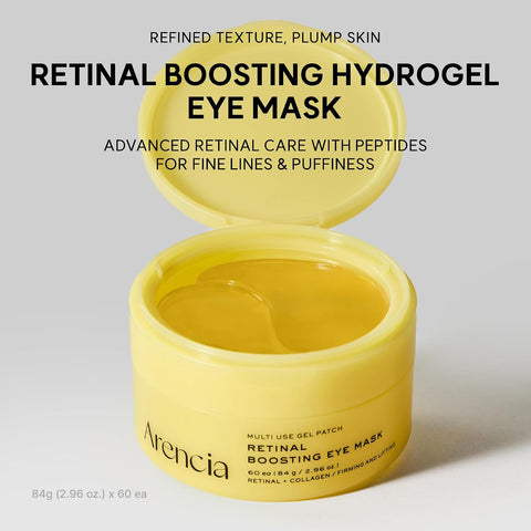 ARENCIA Retinal Boosting Eye Mask, Hydrogel Under Eye Patches with Peptides for Dark Circles, Puffiness, Fine Lines, 60 Patches - Image 2