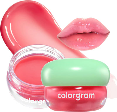 COLORGRAM Tintin Dory Lip Jam 03 Peach Jam | Pudding Pot Lip Blush | Tinted Lip Jam, Hydrating & Plumping Lip Balm with Lightweight, Non-Sticky Formula | Clear Radiance & Semi-Transparent Color