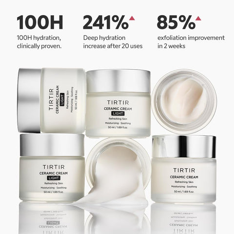 TIRTIR Natural Ceramide Cream Moisturizer for Hydrated, Glowing Skin - Shea Butter, Centella Asiatica Extract - Nourishing and Strengthening Skin Barrier, Ideal for Dry Skin (50ml / 1.69 fl.oz.) - Image 5