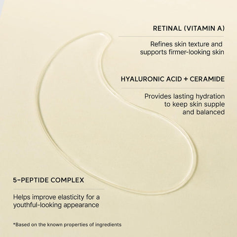 ARENCIA Retinal Boosting Eye Mask, Hydrogel Under Eye Patches with Peptides for Dark Circles, Puffiness, Fine Lines, 60 Patches - Image 5
