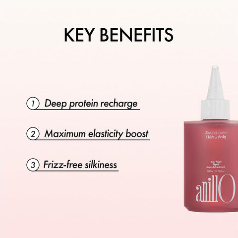 Rosy Night Hair Ampoule Treatment for Damaged Hair – Water-to-Cream Repair Formula with Peptides & Amino Acids – Frizz Control, Color Safe, Silicone-Free, Floral Musk Scent – 6.76 fl oz - Image 5