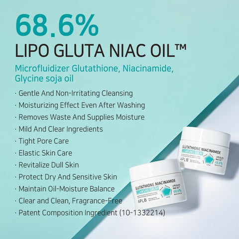 APLB Glutathione Niacinamide Cleansing Balm | LIPO GLUTA NIAC OIL 68.6% 2.71 FL.OZ/Korean Skin Care, Makeup Remover for Sensitive Skin, Moisturises, Pore Care - Image 3