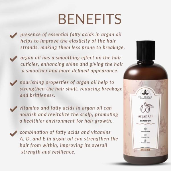 Kethana Argan Oil Shampoo - Sulphate & Paraben Free, 400ml - Image 3