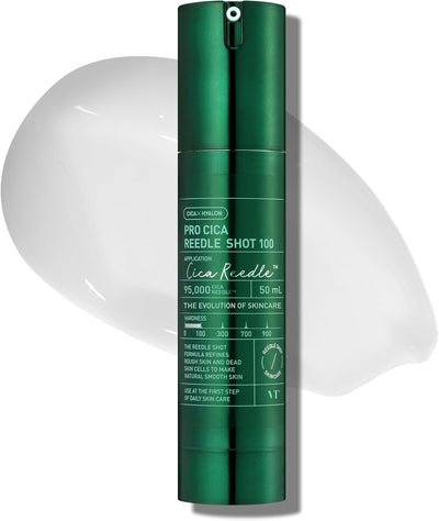 VT COSMETICS Pro Cica Reedle Shot 100, Centella Asiatica Microneedling Serum, Cica Exosome, Soothing, Hyaluronic Acid, Soft Skin, Glass Skin, Korean Skincare Booster 1.69 Fl Oz.(50ml)